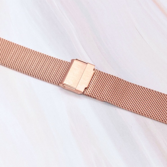Rose Gold-Tone Mesh Watch Strap w Quick Release 14mm 16mm 18mm 20mm 22mm - Picture 2 of 3